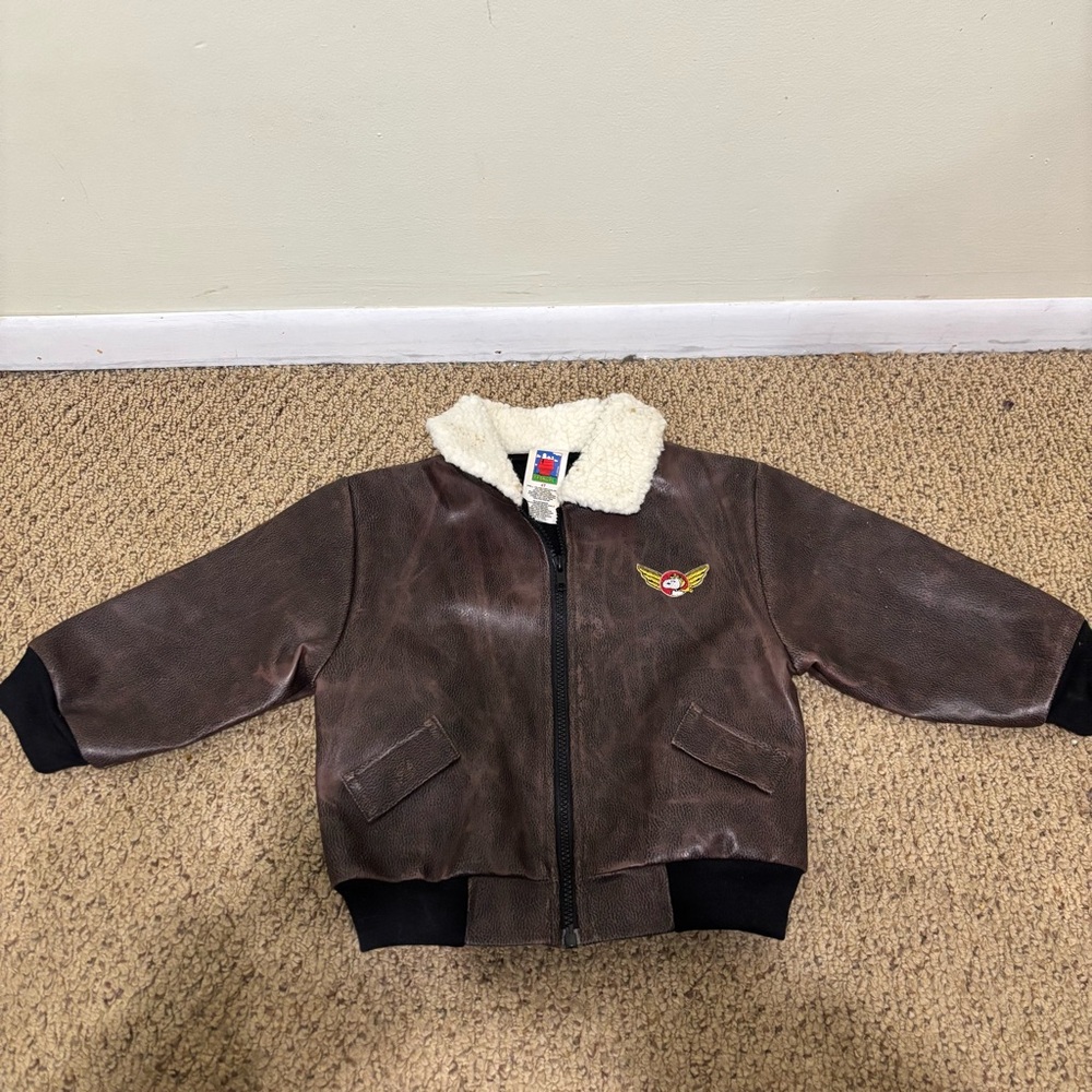Peanuts Brown Jacket with White Shearling Collar